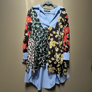 ZARA | Multiprint Floral combination Hi-Lo Top